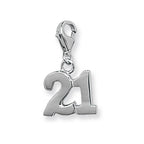 Cadwyn Arian Sterling 21"