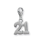 Cadwyn Arian Sterling 21"