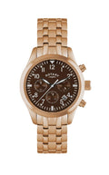 Rotary Mens Chronograph Watch with Brown Dial and Rose Gold Bracelet GB00109/16/B