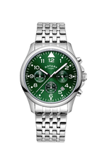 Rotary Mens Chronograph Watch with Green Dial and Stainless Bracelet GB00475/56