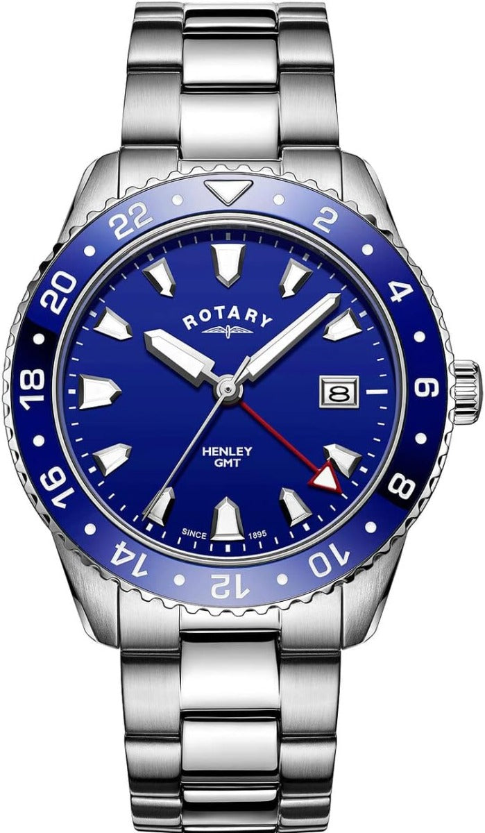 Rotary Mens Watch with Blue Dial And Silver Bracelet GB05108/05