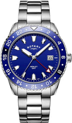 Rotary Mens Watch with Blue Dial And Silver Bracelet GB05108/05