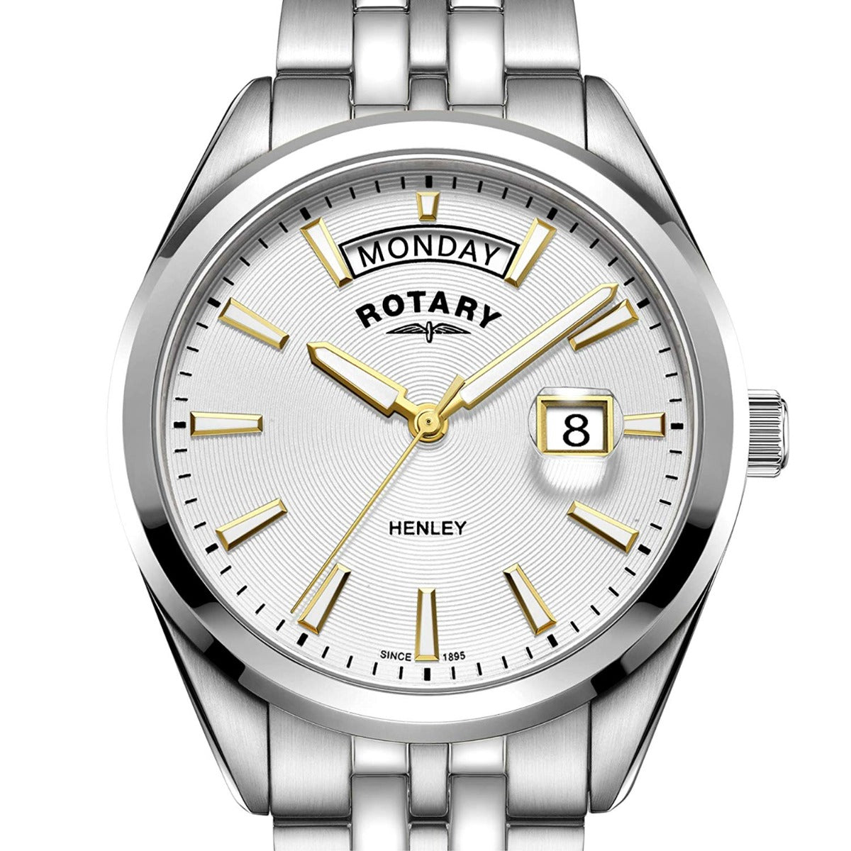 Rotary Gents Henley Stainless Steel White Dial Analogue Wrist Watch GB05290/70