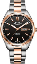Rotary Gents Automatic Watch with Black Dial and Two Tone Bracelet GB05382/04