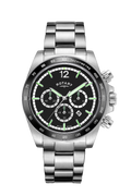 Rotary Mens Henley Chronograph Watch with Black Dial & Silver Bracelet GB05440/04