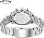 Rotary Gents Chronograph Watch with Blue Dial and Silver Bracelet GB05485/05