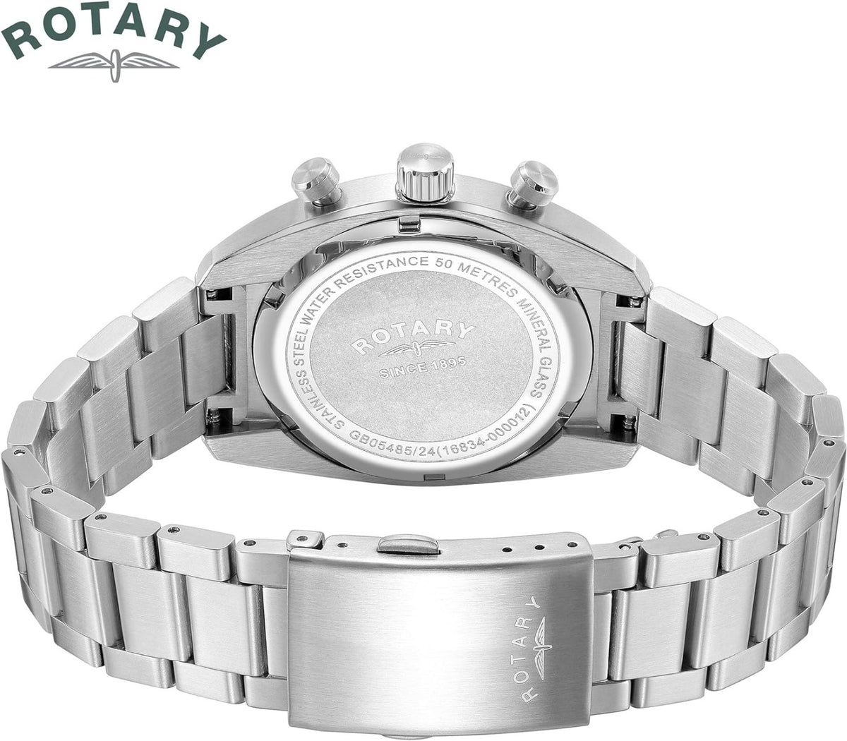 Rotary Gents Chronograph Watch with Green Dial and Silver Bracelet GB05485/24
