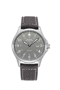 Rotary Mens Pilot Watch with Grey Dial and Grey Canvas Strap GS00473/48