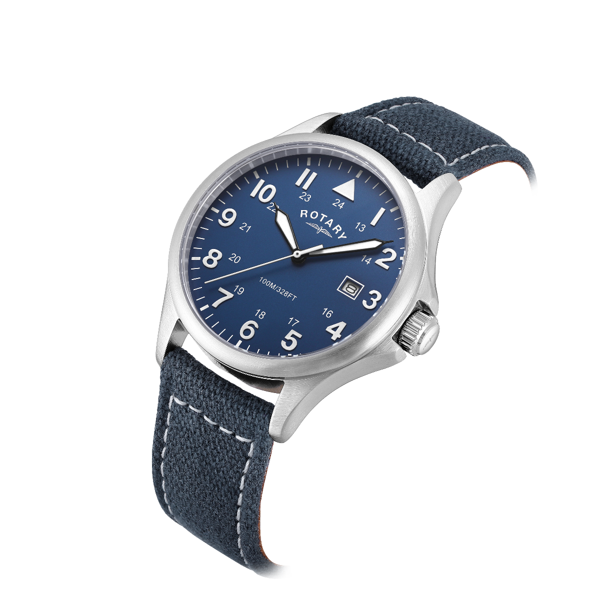 Rotary Mens Pilot Watch with Blue Dial GS00473/52
