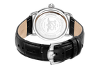 Clocwaith Dynion Vintage Rotary gyda Strap Lledr Du a Deial Du GS02424/04