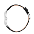 Clocwaith Dynion Vintage Rotary gyda Strap Lledr Du a Deial Du GS02424/04