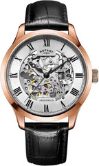 Rotary Men Automatic Watch with Silver Dial and Black Strap GS02942/01