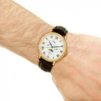 Rotary Mens Windsor Moonphase Watch with White Dial and Brown Strap GS05328/01