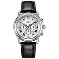 Clocsen Graddfa Amser Dynion Rotary Canterbury GS05330/21 gyda Strap Lledr Du a Deial Arian
