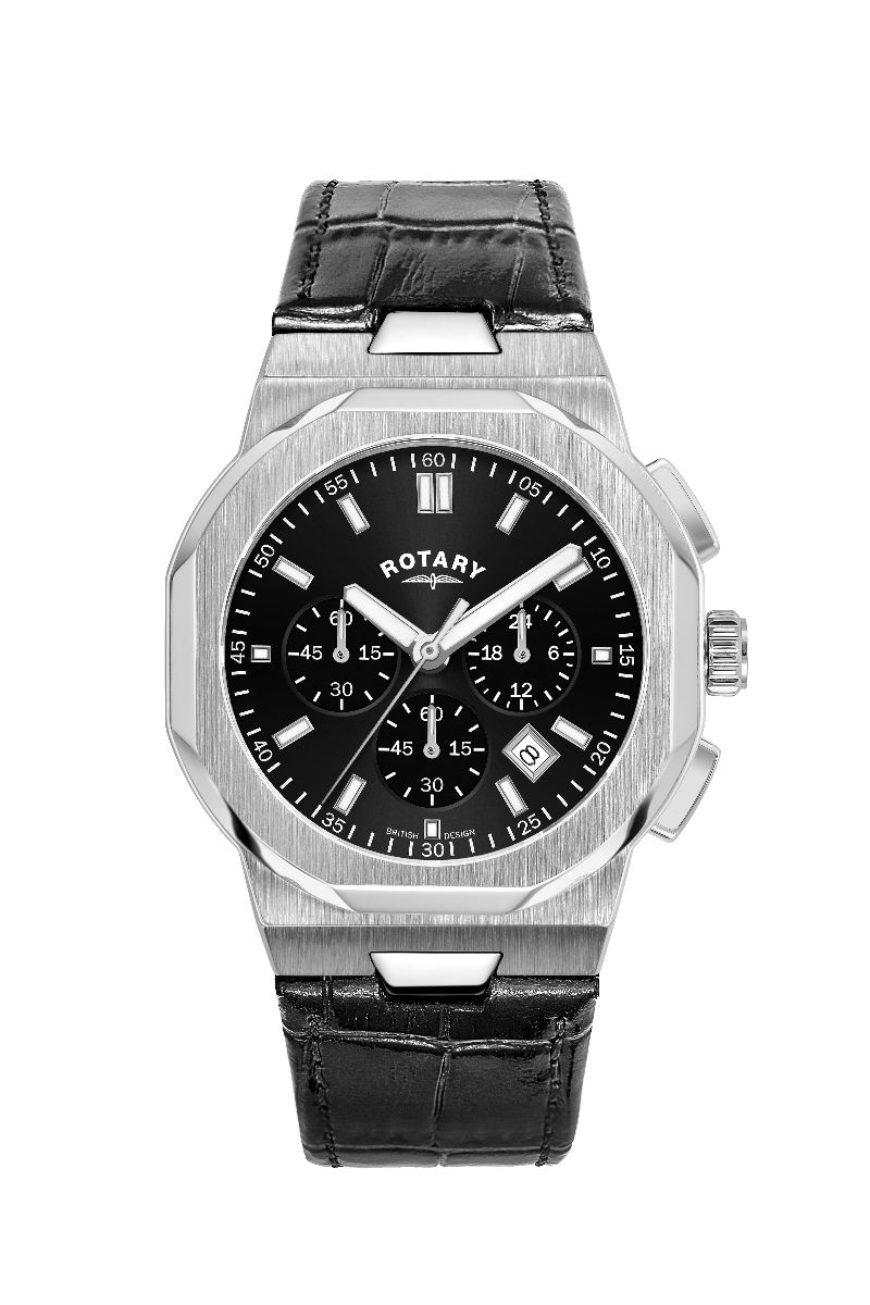 Rotary Men's Chronograph Watch with Black Dial GS05450/65