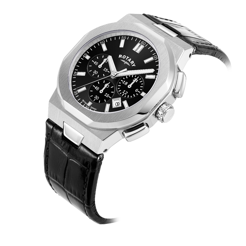 Rotary Men's Chronograph Watch with Black Dial GS05450/65