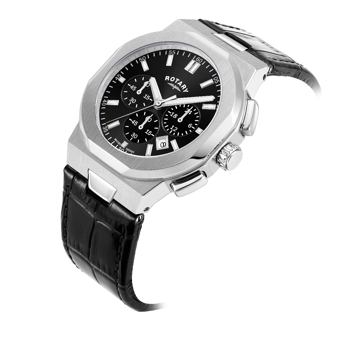 Rotary Men's Chronograph Watch with Black Dial GS05450/65