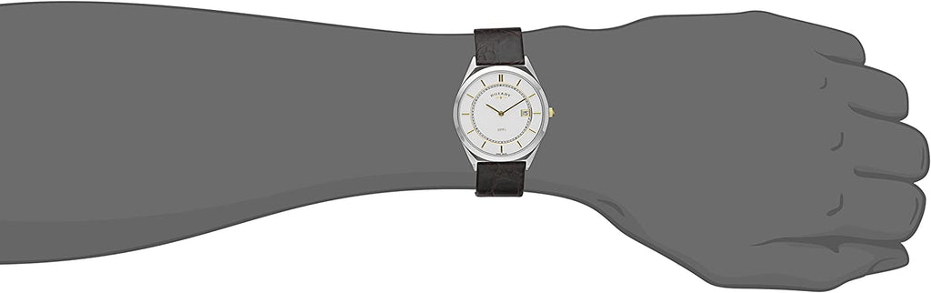 Rotary Men's Watch with White Dial and Brown Leather Strap GS08000/02