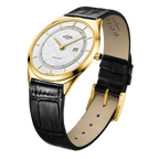 Rotary Ultraslim Men's Champagne Collection Watch with White Dial and Black Strap GS08007/02