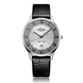 Rotary Mens Classic Quartz Watch GS08300/21 with Black Leather Strap and Silver Dial