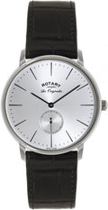Rotary Mens Watch with Silver Dial and Black Strap GS90050/06