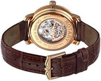 Clocsen Awtomatig Dynion Rotary gydag Wyneb Arian a Strap Ledr Brown GS90505/06