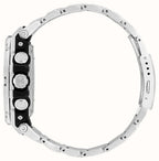 Gwylio Analog-Ddigidol Casio G-Shock i Ddynion gyda Deial Du a Strap Arian GST-B100D-1AER