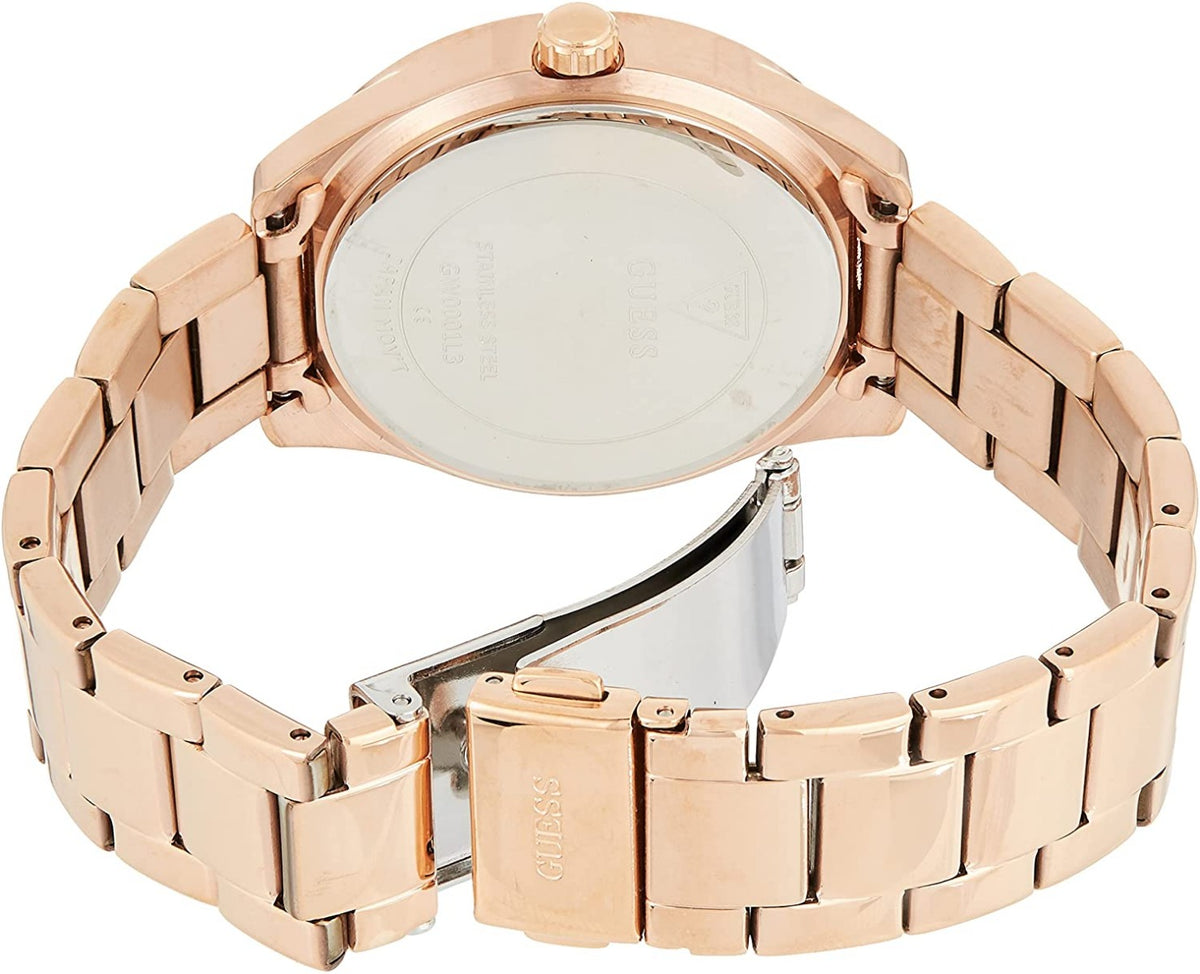 Guess Ladies Sugar Watch with White Dial and Rose Gold Bracelet GW0001L3