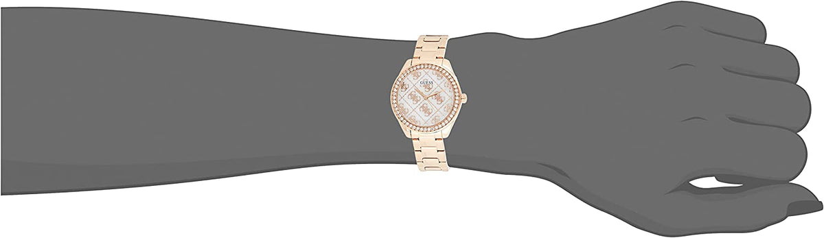 Guess Ladies Sugar Watch with White Dial and Rose Gold Bracelet GW0001L3