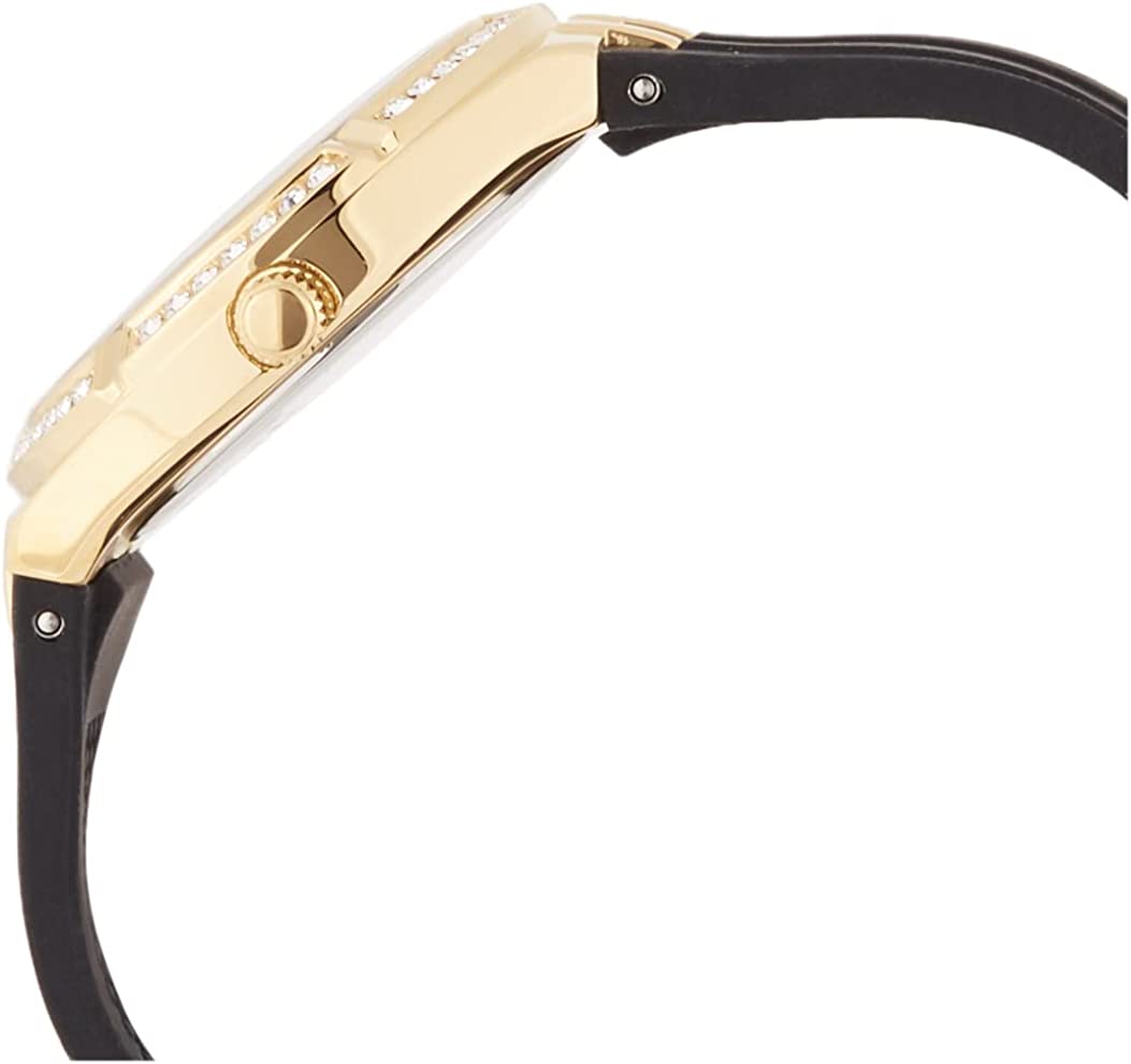 Guess Cosmo Ladies Watch with Gold Dial and Black Silicone Strap GW0034L1