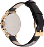 GUESS Ladies Watch with Gold Dial and Black Leather Strap GW0099L3