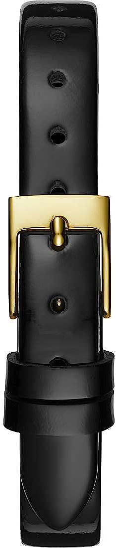 GUESS Ladies Watch with Gold Dial and Black Leather Strap GW0099L3