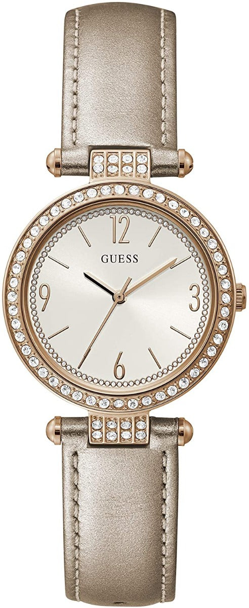 Guess Terrace Ladies Watch with Beige Strap and White Dial GW0116L1