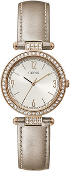 Guess Terrace Ladies Watch with Beige Strap and White Dial GW0116L1