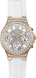 Guess Moonlight Ladies Watch with Stone Set Dial and White Silicone Strap GW0257L2