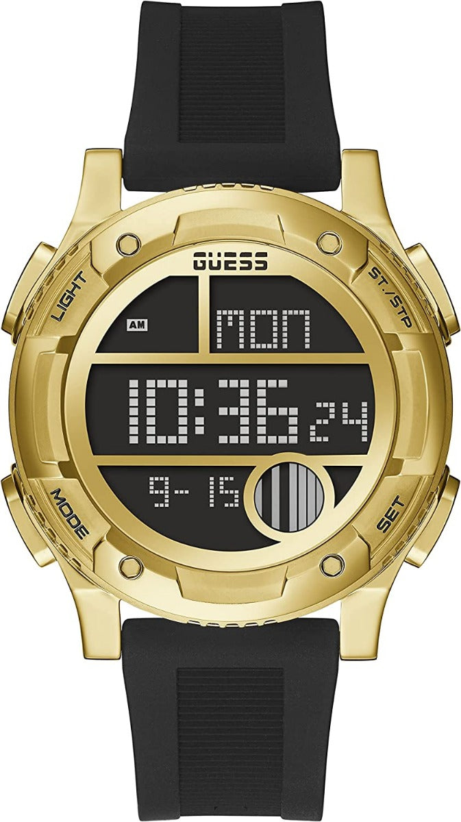 Guess Zip Mens Digital Watch with Black Silicone Strap GW0272G2