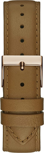 Guess Deco Ladies Watch with Silver Dial and Brown Leather Strap GW0309L3