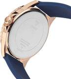 Guess Ladies Watch with Rose Gold and Blue Leather Strap GW0358L1