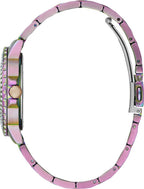 Guess Crown Jewel Ladies Watch with Purple Dial and Stainless Steel Bracelet GW0410L4