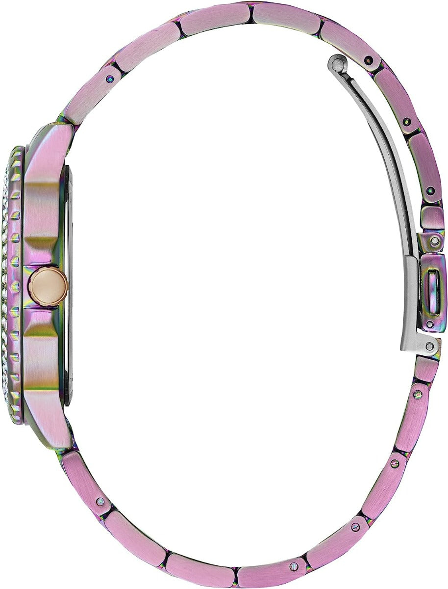 Guess Crown Jewel Ladies Watch with Purple Dial and Stainless Steel Bracelet GW0410L4