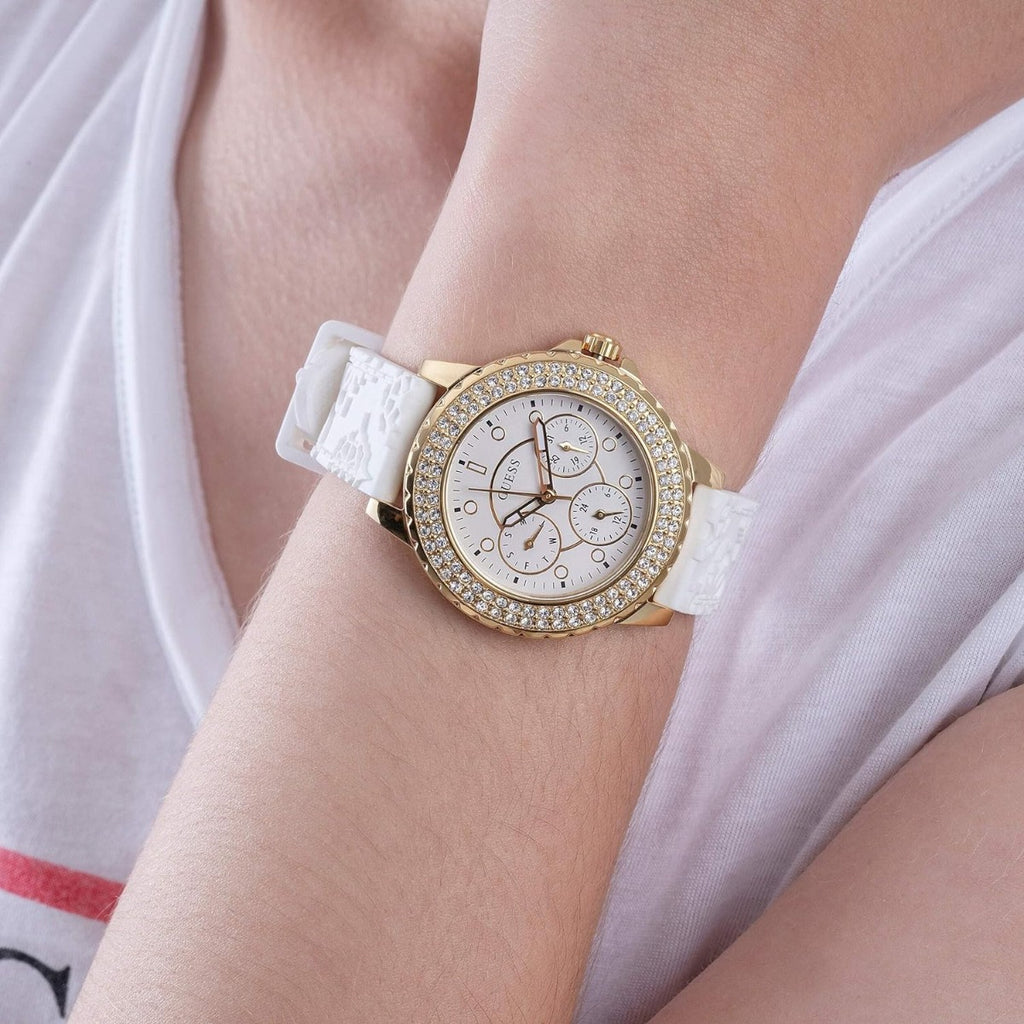 Guess Ladies Watch with White Dial and White Strap GW0411L1
