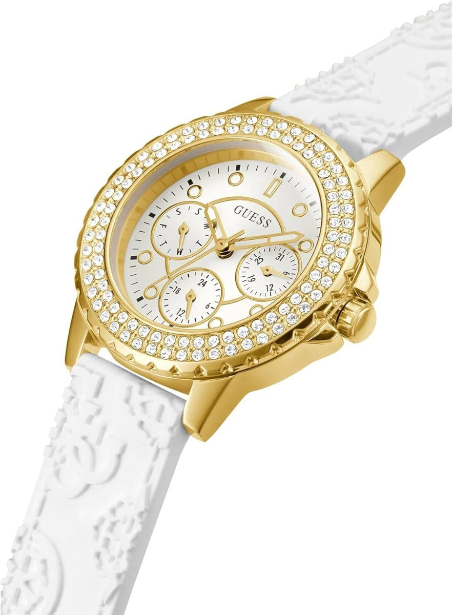 Guess Ladies Watch with White Dial and White Strap GW0411L1