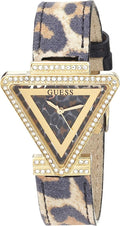 Guess Fame Ladies Watch with Triangular Dial and Leather Strap GW0504L3