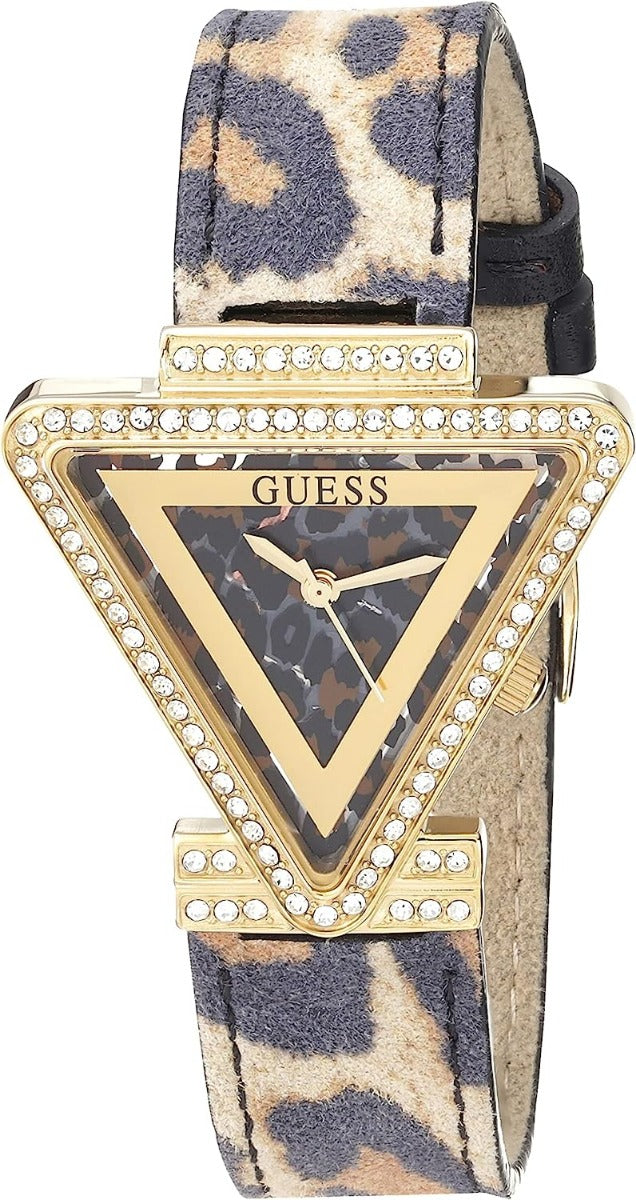 Guess Fame Ladies Watch with Triangular Dial and Leather Strap GW0504L3