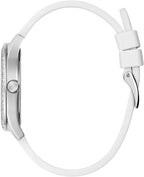Guess Ladies Watch with Glitter Dial and White Strap GW0530L5