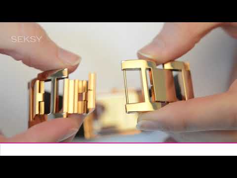 Seksy Rocks Ladies Rose Gold Plated Stone Set Bracelet Watch 2579