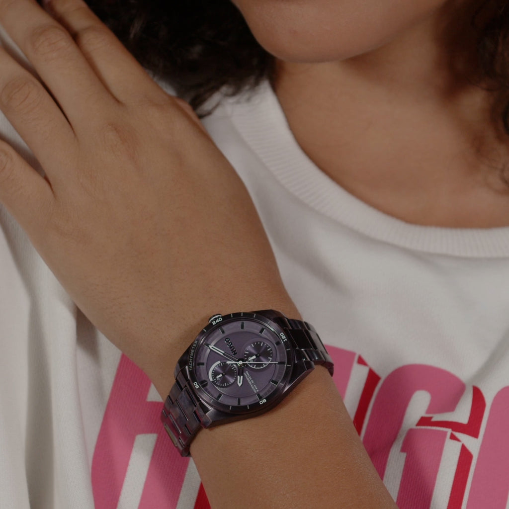 HUGO Ladies Watch with Purple Dial and Purple Strap 1540170