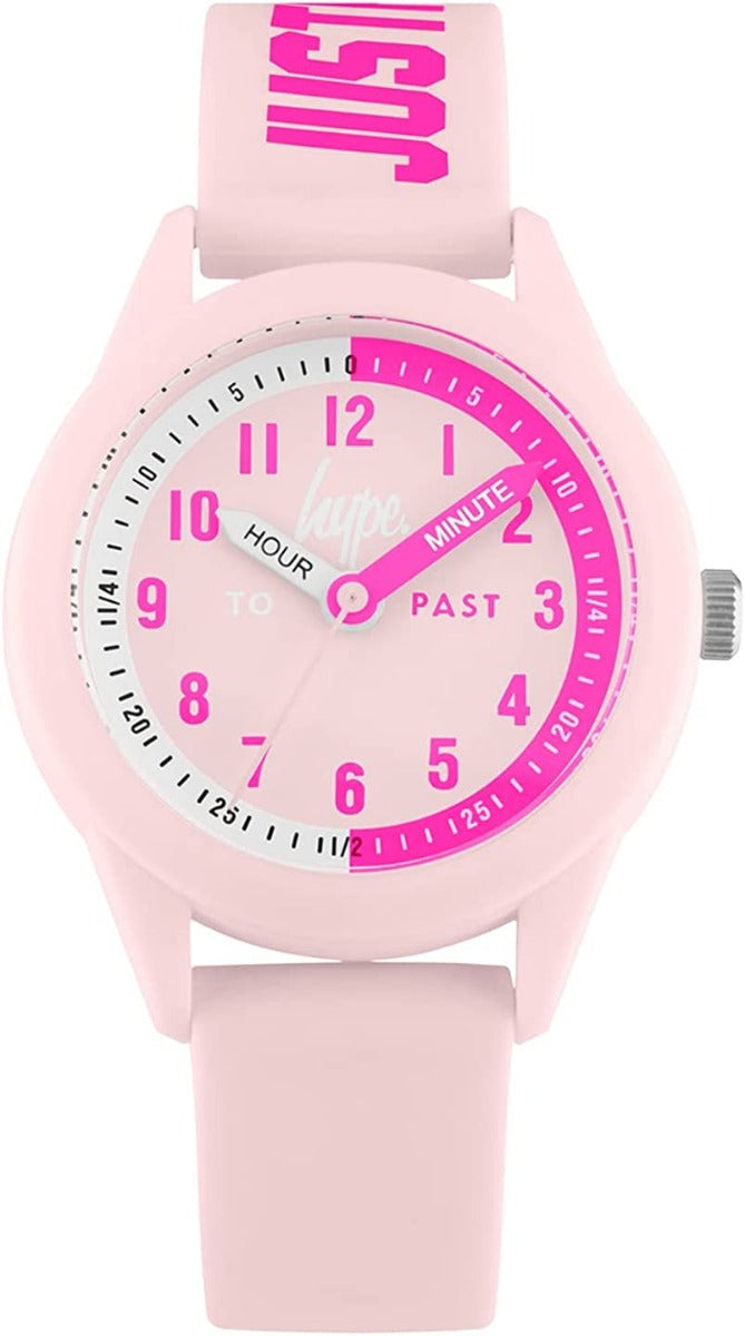 Hype Girls Watch with Pink Time Teacher Dial and Pink Silicone Strap HYK001P