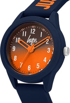 Hype Kids Watch with Orange Dial and Blue Silicone Strap HYK003U