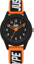 Hype Kids Watch with Black Dial and Orange Silicone Strap HYK004OB
